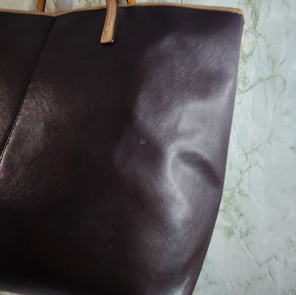 Coach Dark Brown Leather Tote - Picture 8 of 14